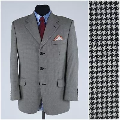Mens Vintage Sport Coat 40S US Size OSCAR JACOBSON Plaid Grey Wool Blazer Jacket • $69.99