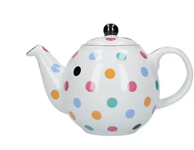 London Pottery Company Globe 2 Cup Teapot White Multi Spot 500 Ml • £15.99