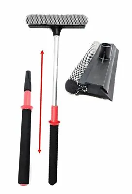 £6.49 • Buy Telescopic Window Cleaning Squeegee Blade Extendable Pole Wash Sponge Cleaner