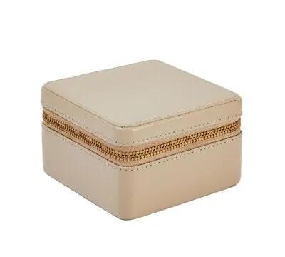 POTTERY BARN QUINN LEATHER PETITE TRAVEL BOX - FAWN MSRP $49 - NEW With BOX • $14.99