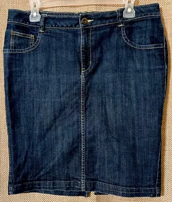 H&M Jeans Denim Pencil Skirt 12 Dark Wash Stretch Mini Women’s • $15.75