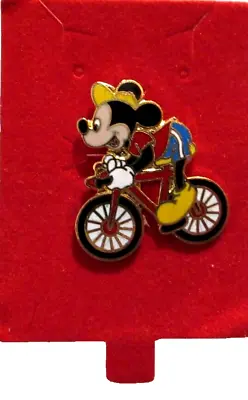 Disney Mickey Riding A Bike Brooch Style Pin • $8.79