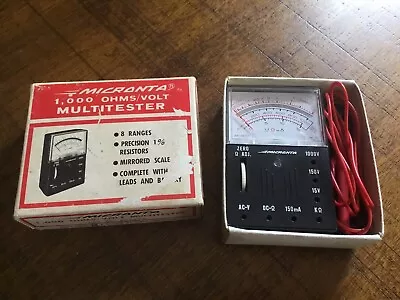 Vintage Radio Shack Tandy Micronta 1000 OHMS/VOLT Multitester #22-027A W/Box • $4.99