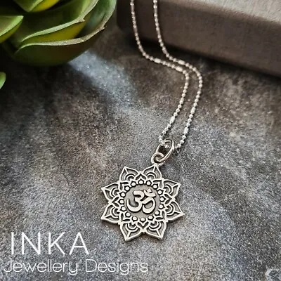Inka Sterling Silver 16  Necklace With Beautiful OM OHM Pendant • $27.78