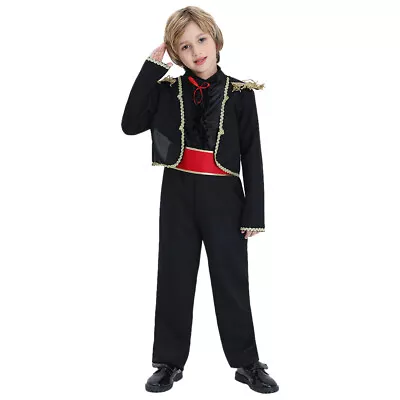 Boys Spanish Dancer Costume Matador Cosplay Top Pants Outfit Role Play MG • $20.99