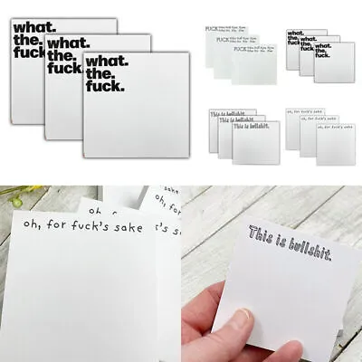 Funny Notes Snarky Novelty Office Supplies Funny Rude Desk Accessory Sticky Note • £3.63