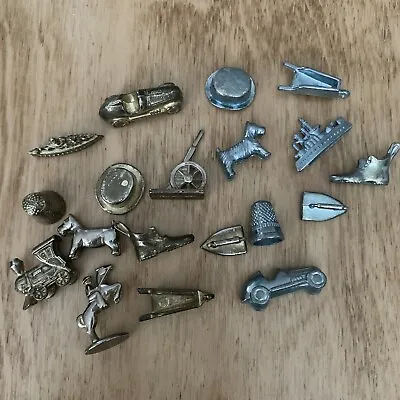 Lot Of 19 Monopoly Deluxe Edition Gold And Silver Pewter Game Pieces • $12