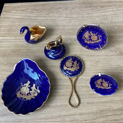 Limoges Vintage Cobalt Blue & Gold Ornaments Collection • £19.99