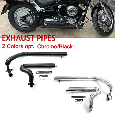 Shortshots Staggered Exhaust Pipes For Yamaha V Star 650 XVS650 Dragstar 650 400 • $262