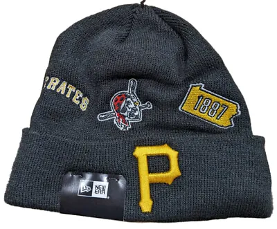 Men's New Era MLB Pittsburgh Pirates Knit Identity Black Knit Hat (60268059) - • $24.95