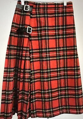 BURBERRY Taybridge Plaid 100% Wool Skirt Scotland Kilt Outlander Highlands • $255