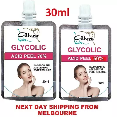 $19.96 • Buy Glycolic Acid Chemical Face Peel Acne Scars Wrinkles Anti-Aging 50%,70% Medical