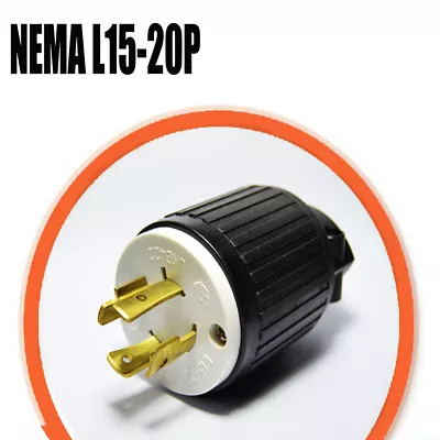 $10.94 • Buy NEMA L15-20P Locking Plug Twist Lock Turnlok 20A 250V 3  L1520-P 