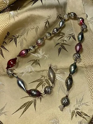 Antique Strung Garland  Glass Beads Christmas Ornaments Beads • $112
