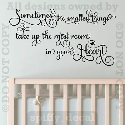 Sometimes The Smallest Things Room In Your Heart Vinyl Wall Decal Quote Pooh • $20.08