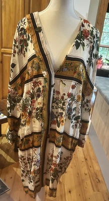 $30 • Buy Zara Basic Collect.,EurXL, USA XL, Dress, Long Sleeve, Made In Morocco, Flowers
