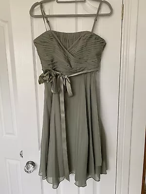 Coast Sage / Khaki Green Strapless Dress Size 12 • £15