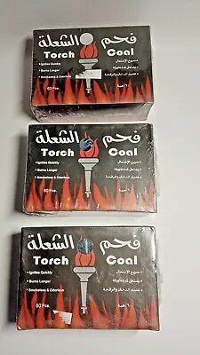 CHARCOAL BAKHOOR INCENSE BURNER TORCH COAL TABLETS FOR NAKHLA 3 Box 180PCS • £11.99