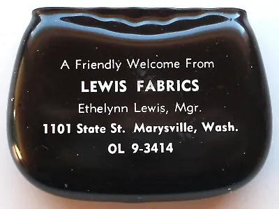 Vintage Black Rubber Squeeze Coin Purse Lewis Fabrics Marysville Wa. Advertising • $12.50