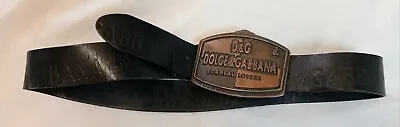 Men's Vintage Black D&G Leather Belt. Used Condition. Size M. Length 102 Cm. • £25.99