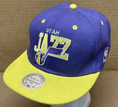 Mitchell Ness Utah Jazz NBA Hardwood Snapback Hat Cap NBA Basketball RARE LOGO • $19.99