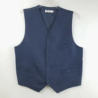 Pierre Cardin Vest Waistcoat Men Medium Blue 100% Polyester Casual V-Neck • $22.22