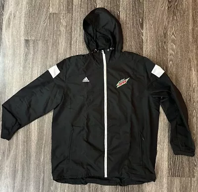 Adidas Climaproof Mountain Dew Mens XL Black Windbreaker Warm-Up Track Jacket • $20