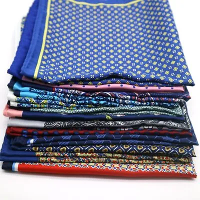 32 X 32 CM Large Handkerchief Man Paisley Flower Dot Pocket Square Hankies • $2.89