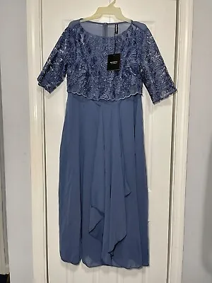New Women's Elegant Mother Of The Bride Wedding Guest Dress Party Large Blue  • $38.99