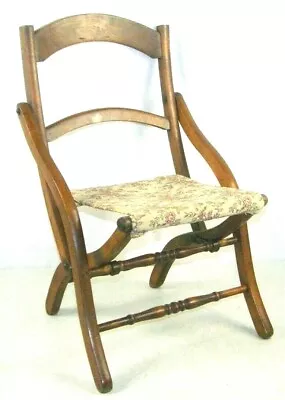 Antique Small Wooden Sewing Or Children's Size Wood Folding Chair Decor • $71.25