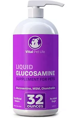 Liquid Glucosamine For Dogs Cats & Horses With Chondroitin MSM And Hyaluron... • $50.33