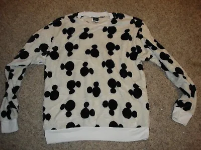 Disney Mickey Mouse Plush Soft Shirt Sweatshirt Women's (XL) White/black Logo • $15