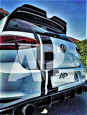 VW Golf R GTD GTI Oettinger Style Carbon Fibre Spoiler Extensions MK7 MK7.5 • £59.95