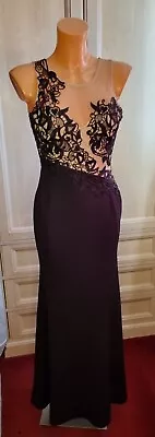 £19.99 • Buy Lipsy Black And Beige Ball/prom Dress UK Size 8