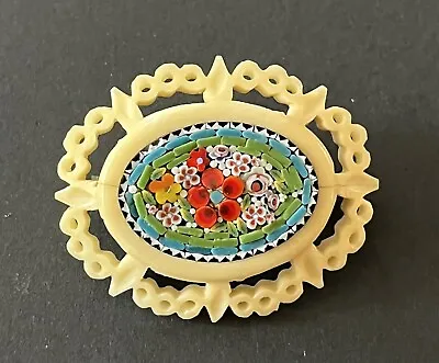 Vintage Italian Micro Mosaic  Millefiori￼ Brooch • $24.95