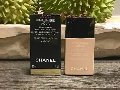 1 CHANEL VITALUMIERE AQUA Teint Ultra Light Foundation Makeup SPF15 1oz +🎁 2023 • $54.95