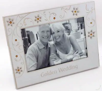 Golden Wedding Photo Frame Gifts 6x4 50th Anniversary Landscape Friends Couples • £10.95