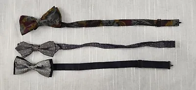 Vintage Lot Of Bow Ties Adjustable With Clip 1 New/Silk Lot Of 3 Bow Ties • $29.99