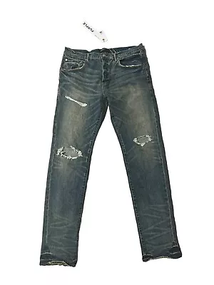 Purple Brand Jeans Mens Slim Fit Low Rise Slim Leg P001 Blue $295 Size 36/32 • $165