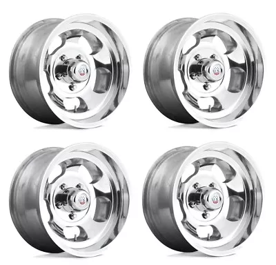 Staggered Set Of 4 US Mags INDY 15x7 / 15x8 Polished Wheels 5x5 Chevy C10 Truck • $854