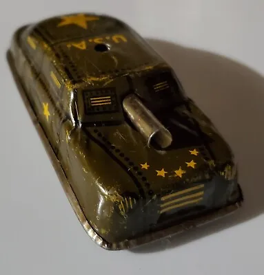 Vintage ARGO Tin Litho Toy Army Military Armored Tank With Cannon U.S.A. • $8.50