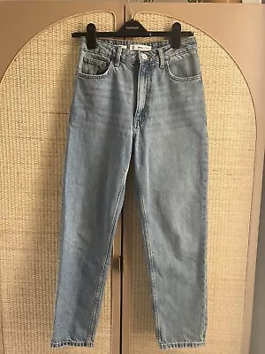 *New Without Tags* Mango Women’s Mom High Waist Jeans Pale Blue Denim Size 8 • £20