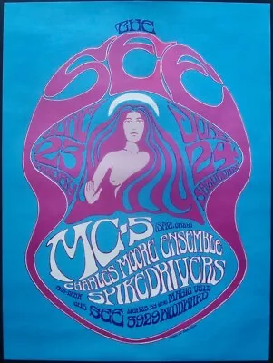 MC5 THE SEE DETROIT 1967 Concert Poster GARY GRIMSHAW VERY RARE • $2000