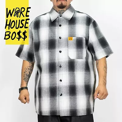 Fb County Mens Short Sleeve Checker Shirt Classic Flannel Shirts Hip Hop Harem • $32.99