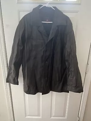 Polo Ralph Lauren Blazer Jacket Coat Leather Black EUC Super Soft Leather XL • $154.99