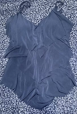 Magic Suit Tiered Layered Slimming Tankini Top Navy Blue Size 10 • $18.99