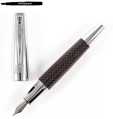 Faber-Castell E-Motion Cartridges Fountain Pen In Brown Resin/Silver With B-nib • $119.90