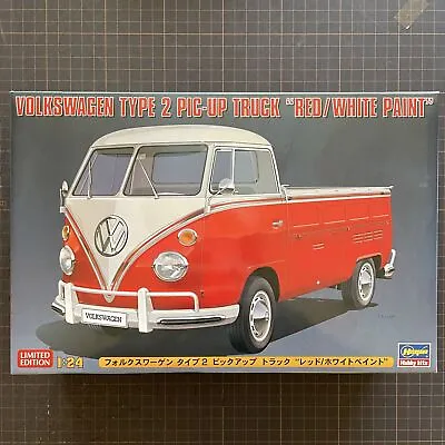 Hasegawa 1/24 VW Volkswagen Type 2 Pickup Truck Red/White Model Kit 20556 FedEx • $56