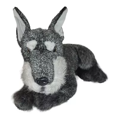 E & J Classics Miniature Schnauzer Dog Plush Realistic Stuffed Animal Laying 10  • $13.84