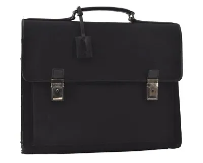 Authentic GUCCI Vintage Business Hand BriefCase Nylon Leather 92539 Black 3720I • $210